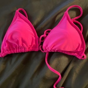 bright pink bikini top
